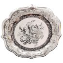 צלחות נייר גדולות וינטאג' כסוף קלאסי