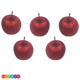 מיני תפוחים לקישוט אדום מנצנץ