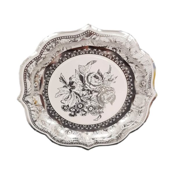 שולחן חג וינטג' נייר כסוף קלאסי 10 אורחים