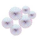 סט מניפות נייר מטאליות - כסוף