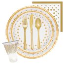 שולחן חג נקודות זהב נוצצות 8 אורחים
