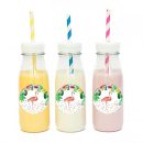 מדבקות עגולות לעיצוב פלמינגו פרחוני