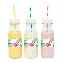 מדבקות מלבניות לעיצוב פלמינגו פרחוני