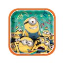 צלחות נייר מרובעות קטנות המיניונים