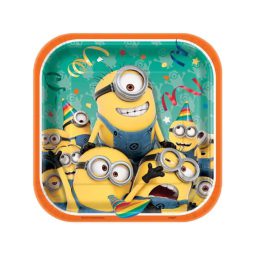 צלחות נייר מרובעות קטנות המיניונים