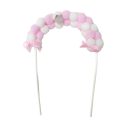 טופר קשת פונפונים - ורוד לבן