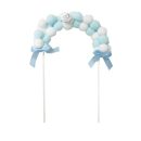 טופר קשת פונפונים - תכלת לבן