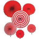 סט מניפות נייר מגוון - אדום