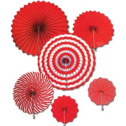 סט מניפות נייר מגוון - אדום