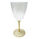 כוסות יין רגל זהב מנצנץ