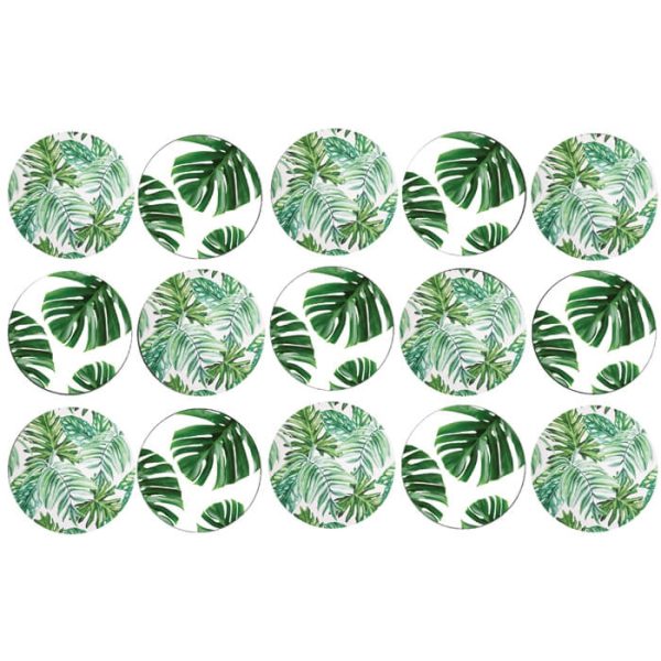 דף לקאפקייקס עלים טרופיים 1