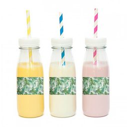 מדבקות מלבניות לעיצוב עלים טרופיים