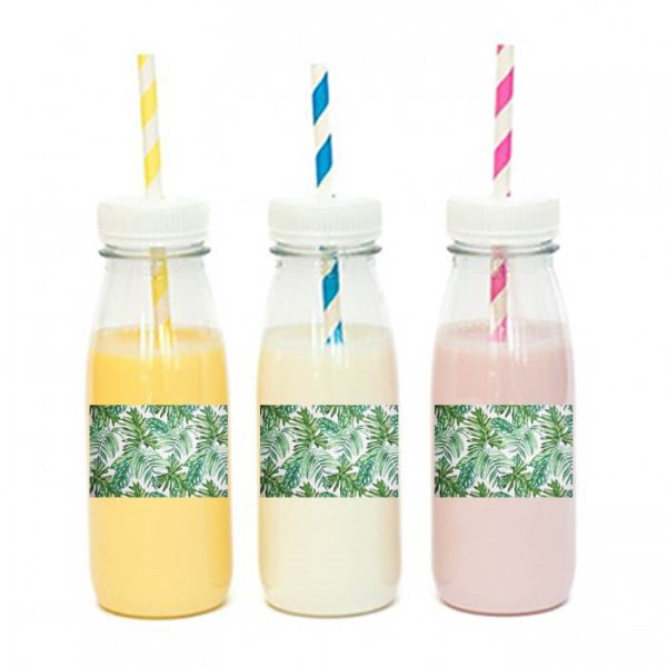 מדבקות מלבניות לעיצוב עלים טרופיים