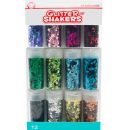 נצנצים מטאליים משושים, סט 12 מלחיות