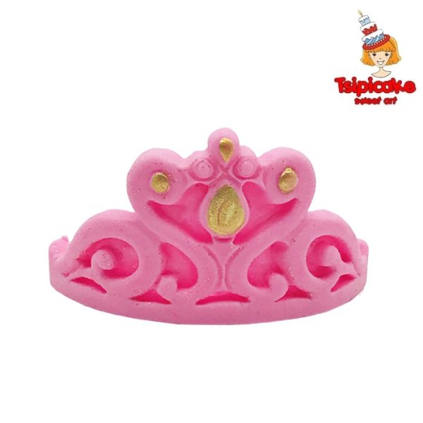 כתר נסיכה ורוד מבצק סוכר