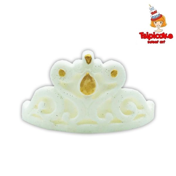 כתר נסיכה לבן מבצק סוכר