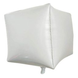 בלון הליום תלת מימד קובייה - לבן