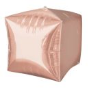 בלון הליום תלת מימד קובייה - רוז גולד