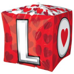 בלון הליום תלת מימד קוביית LOVE