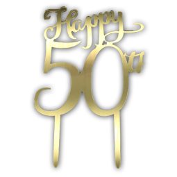 טופר אקרילי גיל 50 זהב