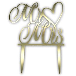 טופר אקרילי MR.MRS זהב