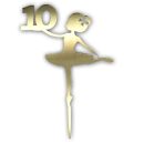 טופר אקרילי בלרינה גיל 10 זהב