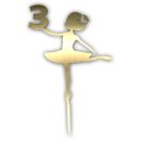 טופר אקרילי בלרינה גיל 3 זהב