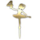 טופר אקרילי בלרינה גיל 4 זהב