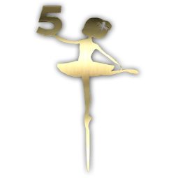 טופר אקרילי בלרינה גיל 5 זהב