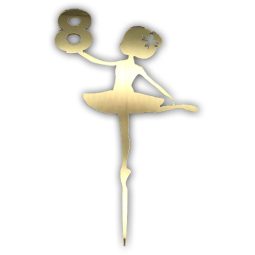 טופר אקרילי בלרינה גיל 8 זהב