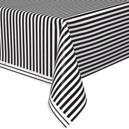 מפת שולחן פסים - שחור לבן