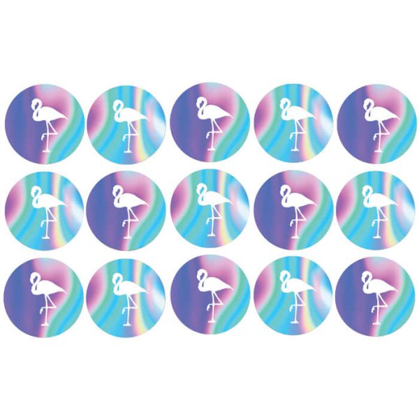 דף לקאפקייקס פלמינגו הולוגרפי 1