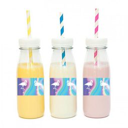 מדבקות מלבניות לעיצוב פלמינגו הולוגרפי