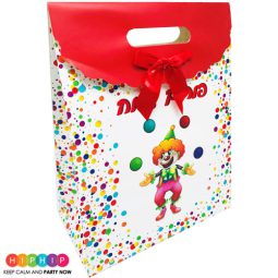 שקית נייר ליצן פורים שמח - גדול