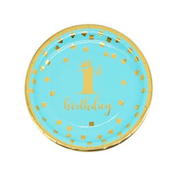 צלחות נייר קטנות גיל שנה נסיך