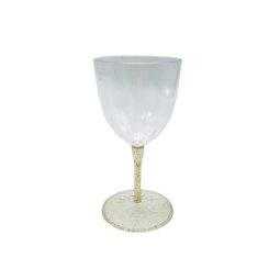 מיני כוסות יין רגל זהב מנצנץ