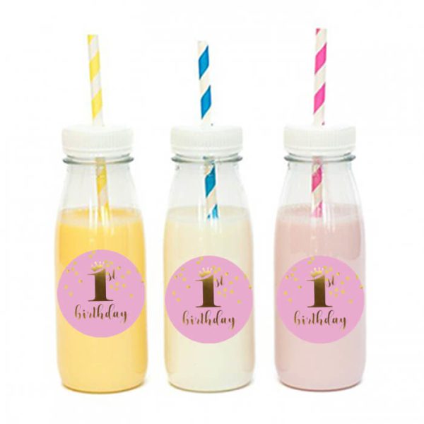 מדבקות עגולות לעיצוב גיל שנה נסיכה