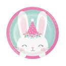 צלחות נייר קטנות ארנבת פרחונית