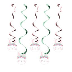 קישוט תלייה ארנבת פרחונית