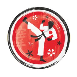 צלחות נייר קטנות מסיבת קראטה