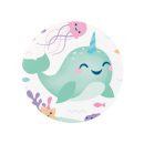 תמונה אכילה עגולה דולפין חד קרן 1