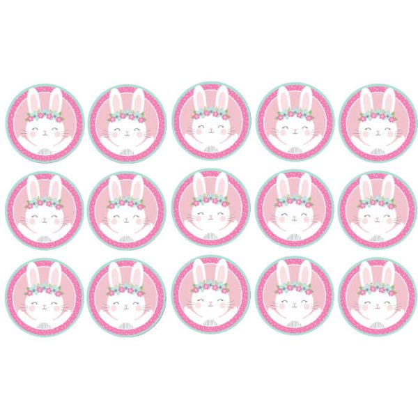 דף לקאפקייקס ארנבת פרחונית