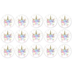 דף לקאפקייקס חד קרן פרחוני