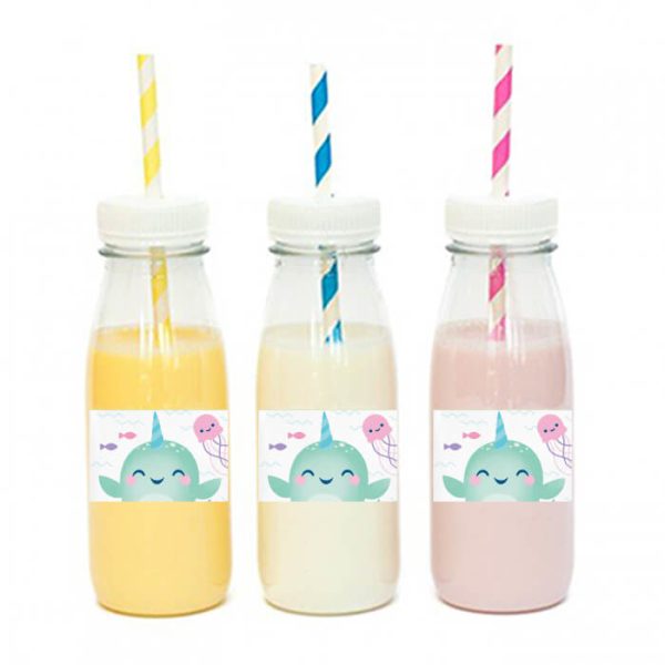 מדבקות מלבניות לעיצוב דולפין חד קרן