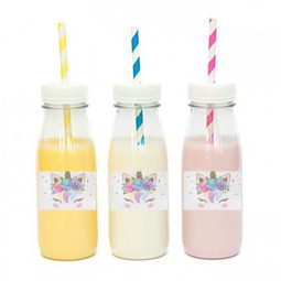 מדבקות מלבניות לעיצוב חד קרן פרחוני