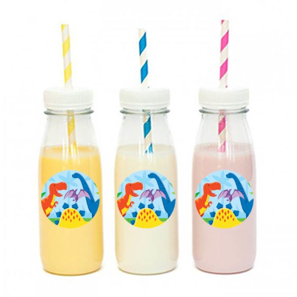 מדבקות עגולות לעיצוב דינוזאורים וחברים