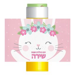 מדבקות לבועות סבון - ארנבת פרחונית