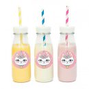 מדבקות עגולות לעיצוב חתול חד קרן