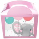 קופסאות עם מדבקות בעיצוב אישי - פיל קסום ורוד