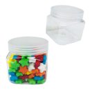 צנצנות מרובעות למילוי - שקוף 12 יח